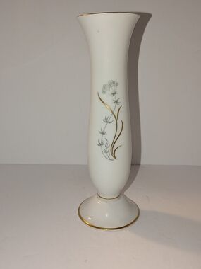 Vintage Flared Trumpet Neck Pedestal Vase Gold Gilt Trim B093 6 Furstenberg Germ